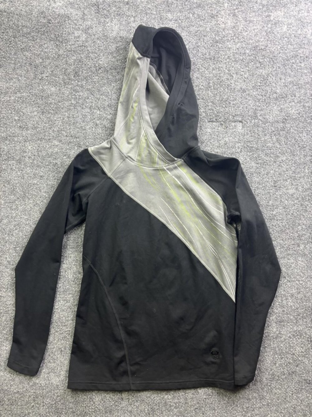 Mountain Hardwear‎ Hoodie Womens Small Black Gray Colorblock Lightweight